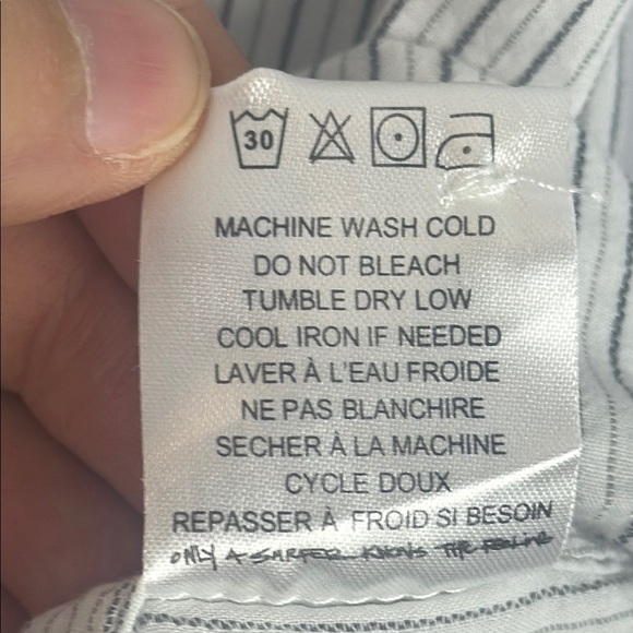 Billabong Gray Stripped Casual Button Down Shirt Short Sleeves Size Large - Picture 11 of 13